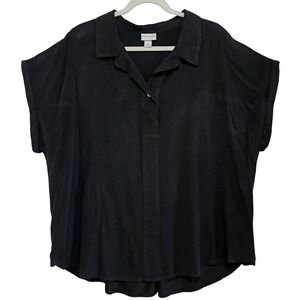 Ava & Viv, Silky Rayon, Rolled Short Sleeve, Dressy Blouse, Size 2X